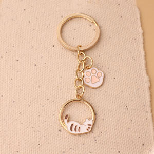 Llavero con Diseño <span class=keywords><strong>de</strong></span> Gatos Perezosos <span class=keywords><strong>de</strong></span> Dibujos Animados, Colgante <span class=keywords><strong>de</strong></span> Regalo, Adorable Llavero <span class=keywords><strong>de</strong></span> Gatitos, Accesorios <span class=keywords><strong>de</strong></span> Llavero Dorado - Product Image 5