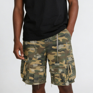 Produttore di pantaloncini da <span class=keywords><strong>uomo</strong></span> con strass mimetici stile di tendenza personalizzato Jogger mimetico Jorts <span class=keywords><strong>Bermuda</strong></span> Cargo <span class=keywords><strong>pantaloni</strong></span> di jeans per gli uomini - Product Image 2