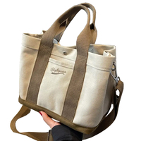 Sac fourre-tout décontracté de luxe en toile naturelle de haute qualité du Japon, personnalisable, couleur unie, pour l'extérieur