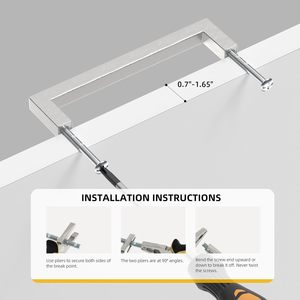 Modern Stainless Steel Square Cabinet Handle <b>Drawer</b> <b>Pull</b> Wardrobe Knob Rust Resistant Easy Install - Product Image 3