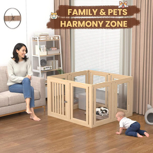 Pagar Anjing & Kucing Transparan dari Kayu untuk Ruang Tamu Dalam Ruangan, Pintu Sambung, Kandang Villa Hewan Peliharaan Shandong - Product Image 2