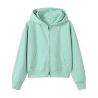 Pull à capuche court à épaules dénudées en coton de haute qualité, couleur unie, tendance mode, manches longues, ample