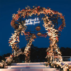 Suministros de fiesta de ensueño, decoraciones de boda, muebles de metal, drame, boda, novia y novio, soporte de fondo grande - Product Image 3