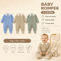 Combinaison bébé tricotée Kaiyue à manches longues, col polo, avec pieds intégrés, unisexe, vente en gros, fournisseur OEM ODM