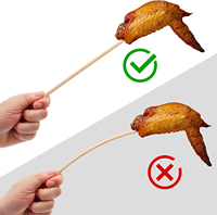 Brochettes en bambou naturel jetables pour barbecue, cuisine ou fête, taille personnalisable, résistance à la chaleur