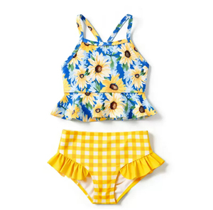 Vente flash : maillots de bain pour filles, mignons, grande taille, personnalisables, imprimés floraux, en spandex/polyester, couleur personnalisée - Product Image 2