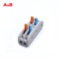 Connecteur de terminaison A&B en cuivre nickelé 2-2C pour éclairage LED, connecteurs de raccordement à enfoncement 2 broches 2 trous, modèle -2-2