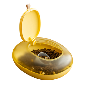 <span class=keywords><strong>Container</strong></span> de Armazenamento de Ração para Cães e Gatos Oval Moderno e Portátil em Plástico à Prova d'Água com Tampa - Product Image 1