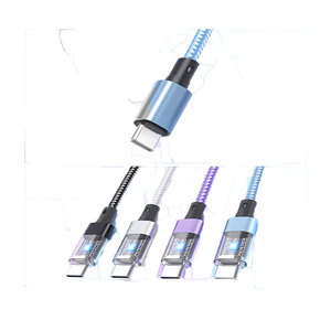 สายชาร์จเร็วแบบถัก ชนิด Type-C to Type-C ความยาว 1 เมตร รองรับกระแสไฟ 6A ราคาดี วัสดุเปลือกสายกึ่งโปร่งแสง - Product Image 1