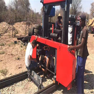 Scie horizontale Scierie industrielle portable Machine de découpe de dalles de bois de 60 pouces avec remorque - Product Image 5