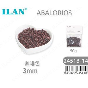 Ilan Abalorios 3mm Colore Caffè 50g Per Creazione Gioielli - Product Image 1