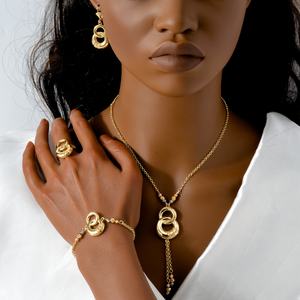 Dubai 14k Gold Plated Infinite <b>Wedding</b> <b>Bride</b> Jewelry Sets <b>for</b> Women - Product Image 3