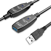 Kabel Ekstensi USB 3.0 dengan Chip Penguat Sinyal Terintegrasi Tipe A Kabel Aktif USB 3.0 dengan Chip Pengulang Sinyal Amplifier