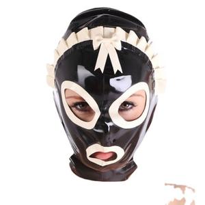 Latex Hood Rubber Cap Maid Style Party Role Play Halloween Cat <strong>Clothes</strong> Club <strong>Clothes</strong> - Product Image 1