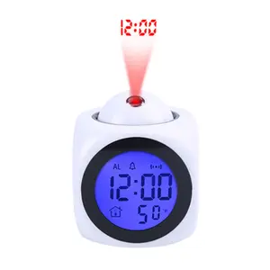 Mini relógio alarme cubo de projeção digital, relógio despertador, projetor digital inteligente, alarme