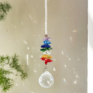 Venta al por mayor colorido arte decoración <span class=keywords><strong>cristal</strong></span> colgante octogon Chakra <span class=keywords><strong>bolas</strong></span> <span class=keywords><strong>de</strong></span> <span class=keywords><strong>cristal</strong></span> atrapasoles para el hogar Oficina jardín decoración - Product Image 5