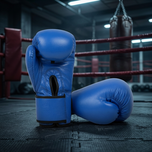 Gants de boxe en cuir de vachette, à doigts entiers, avec sangle de poignet ajustable, pour la salle de sport et l'entraînement à domicile - Product Image 3