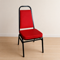 Chaise de banquet empilable en métal, dossier haut, rembourrée, pour événements et mariages, idéale pour les hôtels - Vente en gros