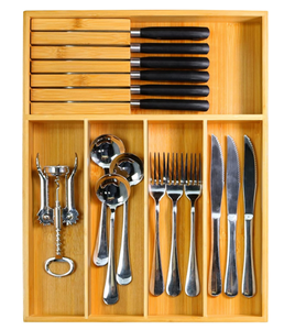 High Quality Wooden Expandable Flatware Storage Cutlery Tray