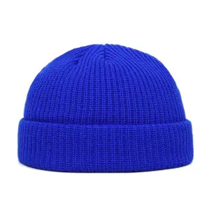 时尚羊毛衬里豆豆帽男装冬季纯色保暖针织定制帽