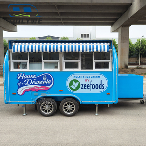 ONLYWE Nouvelle Conception Remorque Alimentaire Camion de Restauration Bleu à Double Essieu pour Pizza, Café, BBQ, Crème Glacée, Hot-Dogs - Vente Chaude - Product Image 3