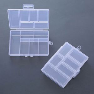 Boîte de rangement de bureau transparente en PP à 6 compartiments, design moderne, forme rectangulaire, capacité 5 kg, pour vis et petits hameçons de pêche - Vente en gros - Product Image 1