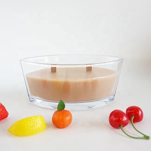 Yayun-tarro de madera ovalado para velas, recipiente de cristal transparente con cera para velas, nuevo diseño - Product Image 3
