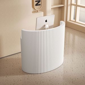 Bancone <span class=keywords><strong>Reception</strong></span> Moderno Ecologico Personalizzato in Laminato 100cm Bianco <span class=keywords><strong>per</strong></span> Ospedali, Hotel, Uffici e Negozi - Product Image 6