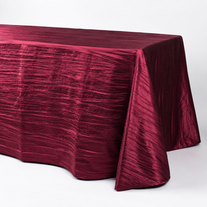 Round Crinkle Taffeta <b>Tablecloth</b> Floor Length Polyester Linen for Hotel Banquet and Convention Programs - Product Image 1