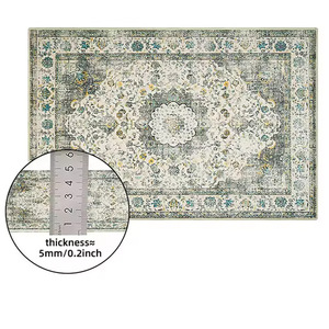 Alfombra de Salón Estilo Americano con Estampado Vintage, Tapete para Sofá y Mesa de Centro, Plegable, Lavable a Máquina, Antideslizante, para Dormitorio, Estudio, Entrada - Product Image 3