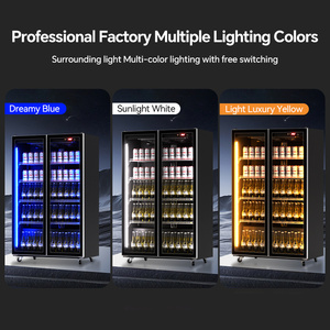 Réfrigérateur Led pour boissons avec porte vitrée Congélateur commercial pour boissons Matériel de réfrigération 2 3 4 Portes verticales en verre - Product Image 4