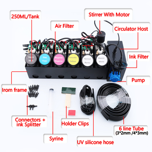 6 màu sắc UV dtf Stickers mực máy in hệ thống Ciss 6 màu sắc với mực trắng lưu thông véc ni Glossy chuyển đổi Kit - Product Image 3