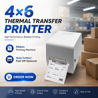Imprimante d'étiquettes d'expédition thermiques 110 mm 4x6 avec ruban code-barres, sans fil, Bluetooth, USB, LAN, MQTT, Cloud en option