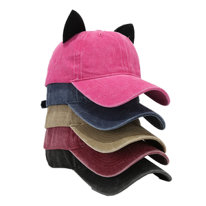 Casquettes de baseball vintage 6 panneaux en sergé de coton délavé et vieilli, logo brodé personnalisé, style sportif, conception d'image prise en charge, pêche - Product Image 1