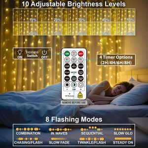 Guirlandes lumineuses à LED 300 LED, 8 modes, avec prise USB, télécommande, pour chambre à coucher, décoration de mariage, mur intérieur, <span class=keywords><strong>Halloween</strong></span> - Product Image 4