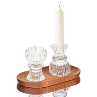 Porte-bougies ronds en verre personnalisables de qualité supérieure pour l'aromathérapie et la décoration de mariage avec base dorée