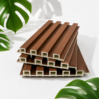 Panneau mural en bois composite WPC, grain de bois, imperméable, ignifuge, revêtement mural extérieur moderne pour l'extérieur et l'intérieur