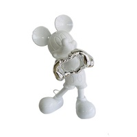 Sculpture et Statue de Mickey de coeur en résine galvanisée personnalisée populaire pour la décoration de vitrine de bureau à domicile
