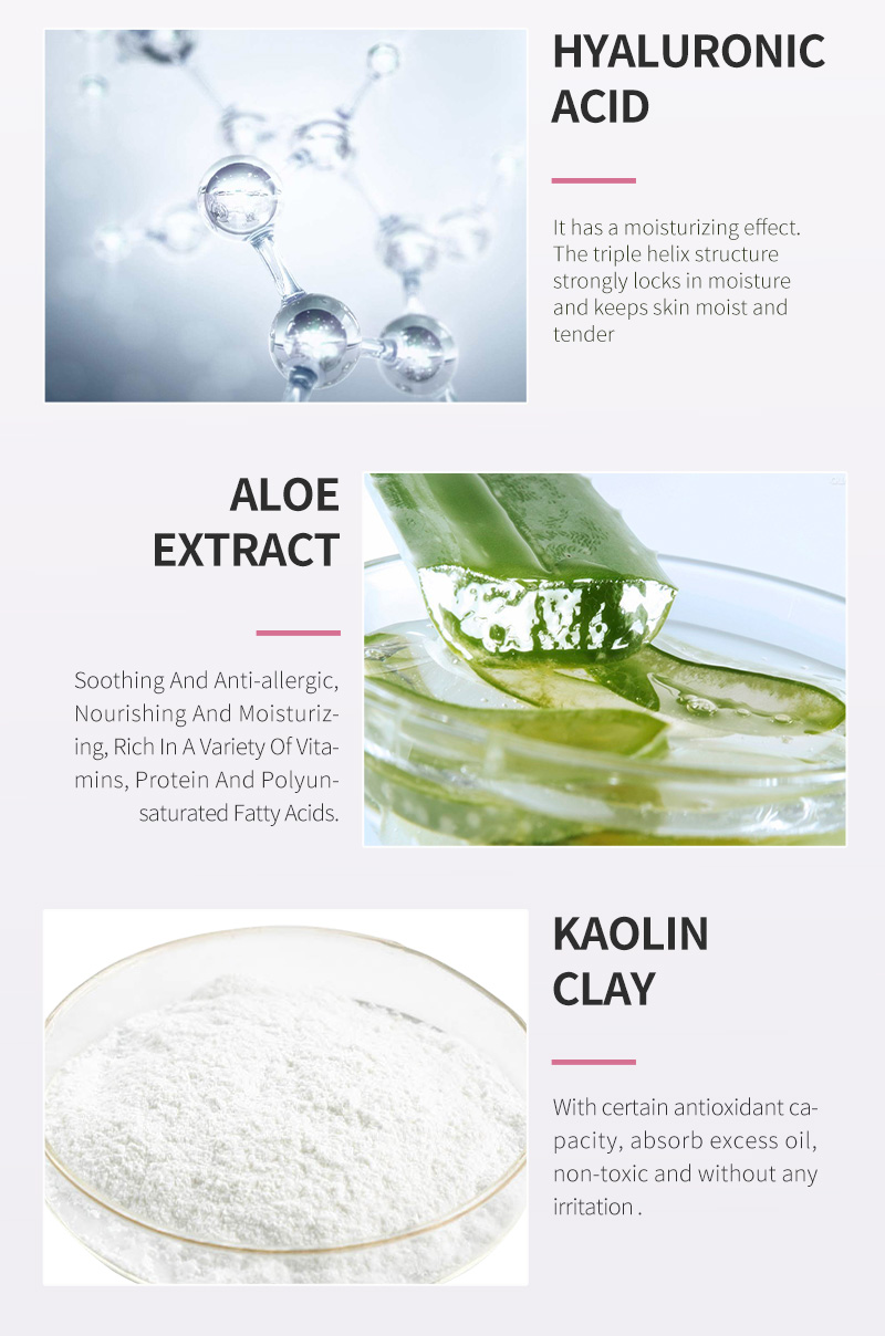 Private LABEL OEM organic purifying Skin Care Lightening brightening pink clay mud mask