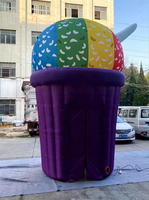 Stand de vente de nourriture, de glaces et de boissons gonflable géant mobile pour l'extérieur, design personnalisé, pour les carnavals