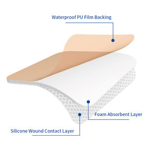Rivestimento adesivo impermeabile 5x5cm poliuretano medicazione medicazione in schiuma di Silicone - Product Image 3