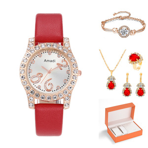 Ensemble Montre et Bijoux Goutte d'Eau Décontracté pour Femme Amadi, Cadran Numérique Créatif Exquis, Mouvement à Quartz, Bracelet en Alliage 16mm pour Étudiantes - Product Image 5