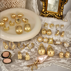 Exquisitos Pendientes de Clip de Aleación de Alta Calidad, Estilo Clásico Retro, Elegantes, para Mujer, Pequeños y Modernos - Product Image 2