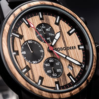 Montre Chronographe Classique de Luxe Haut de Gamme en Bois pour Hommes, Cadran Antique en Acier Inoxydable, 38mm, Mouvement Quartz avec Calendrier, pour OEM