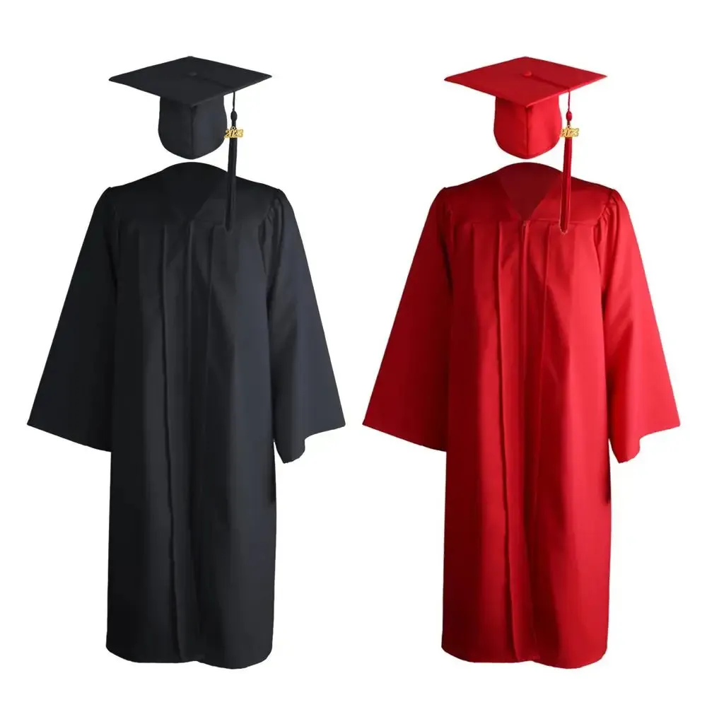 2024 Adults Graduation Robes Matte Long sleeve College and University Graduation gown and Hat with Tassel