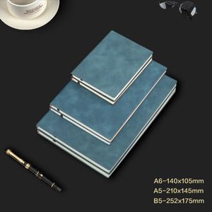 Wholesale Factory Direct A5 Retro Simple Office Notebooks/Diary Leather Cover Hardcover <b>Sewing</b> Binding 80 Sheets Promotion Use - Product Image 4