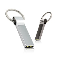 Clé USB 2.0 promotionnelle avec logo personnalisé et boîtier métallique - Capacité de 4 Go à 128 Go - GRIS ARGENTÉ - Garantie de 3 ans