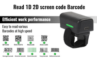 Escáner de Dedos Portátil JR Z01, Lector de Códigos de Barras 2D, Escáner de Códigos QR, Mini Lector de Códigos de Barras Inalámbrico BT para Inventario