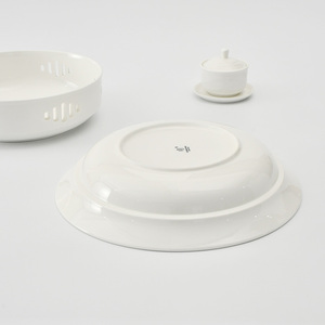 Tazón de Sopa de Cerámica, Porcelana Blanca, Tazones para Mantener la Comida Caliente, Calentador de Velas, Juego de Platos para Servir Mariscos para Vajilla de Restaurante - Product Image 4
