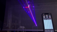 Laser de scène à faisceau RGB contrôlé par application téléphonique, effet d'animation 3D ILDA, lumière laser pour fête, discothèque, DJ, théâtre, bar, club, mariage, événement